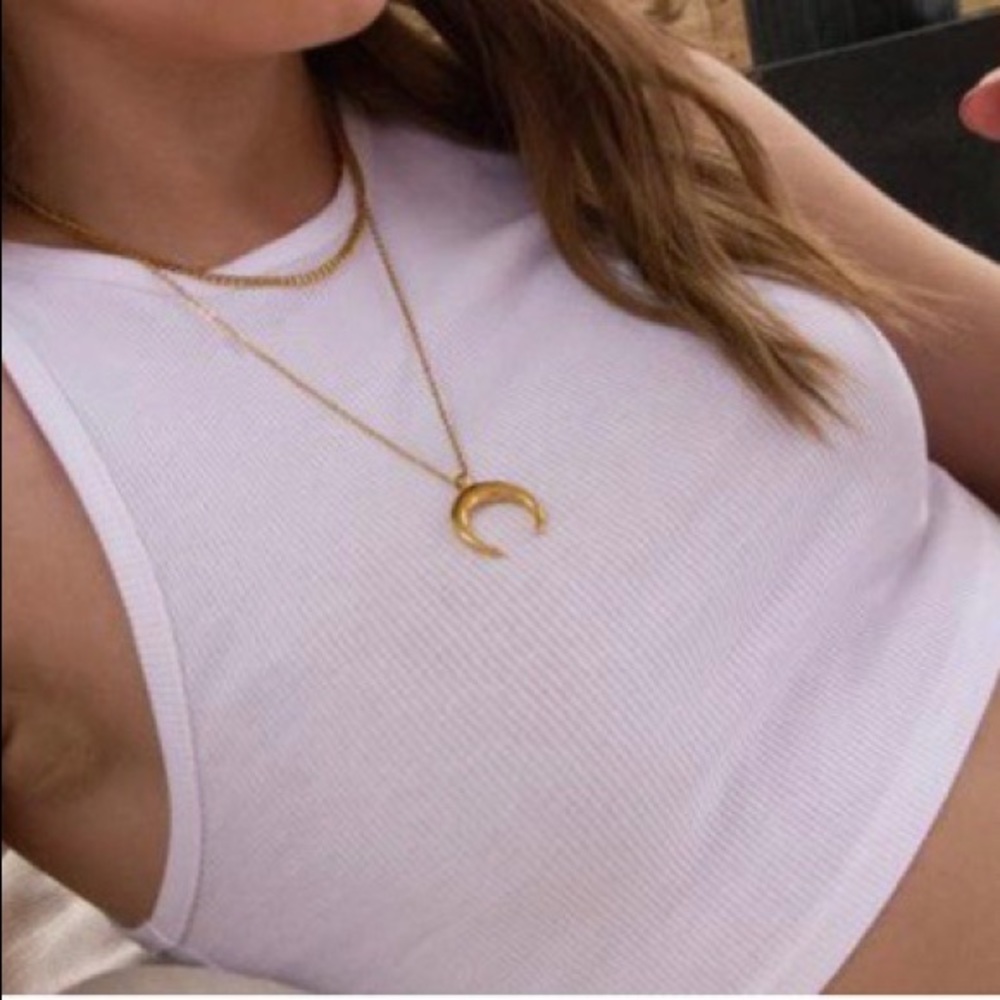 Luna Crescent Moon Pendant Necklace